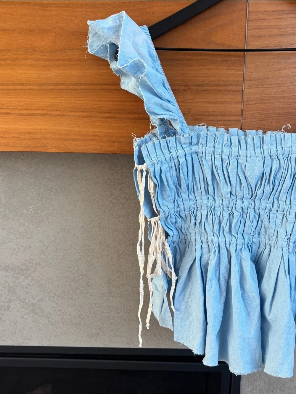 FREE PEOPLE Claude Corset Top In Baby Blue, Size S